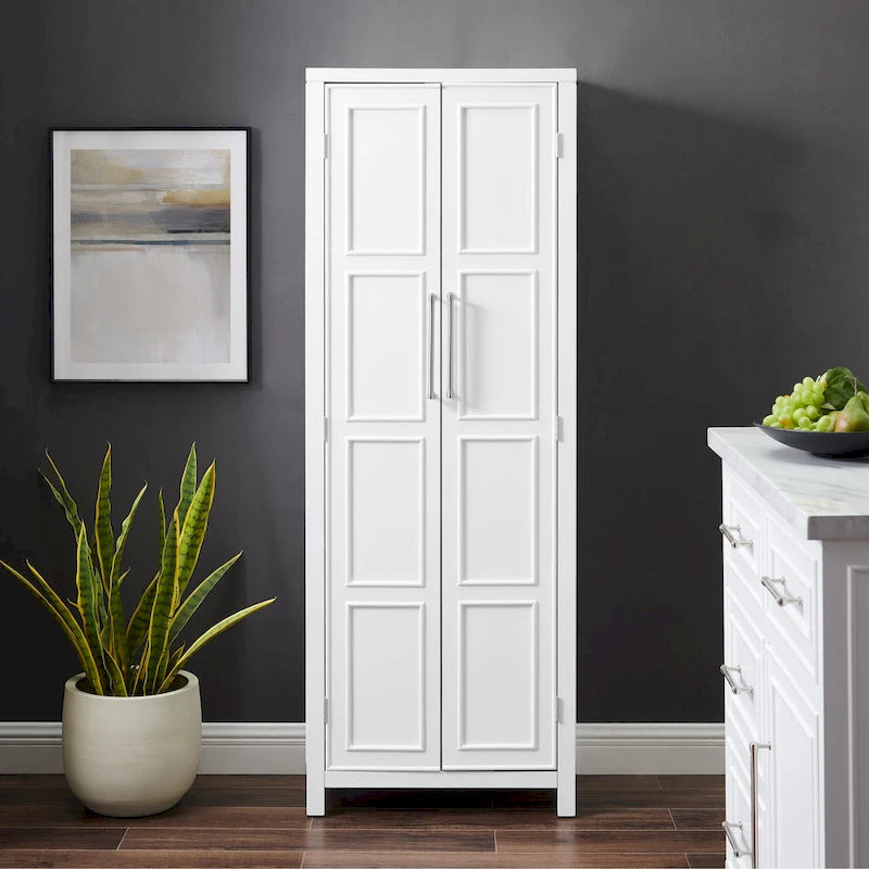 Armoire de garde-manger deux portes blanche sur pied