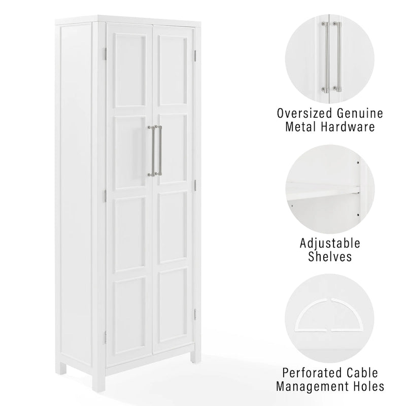 Armoire de garde-manger deux portes blanche sur pied