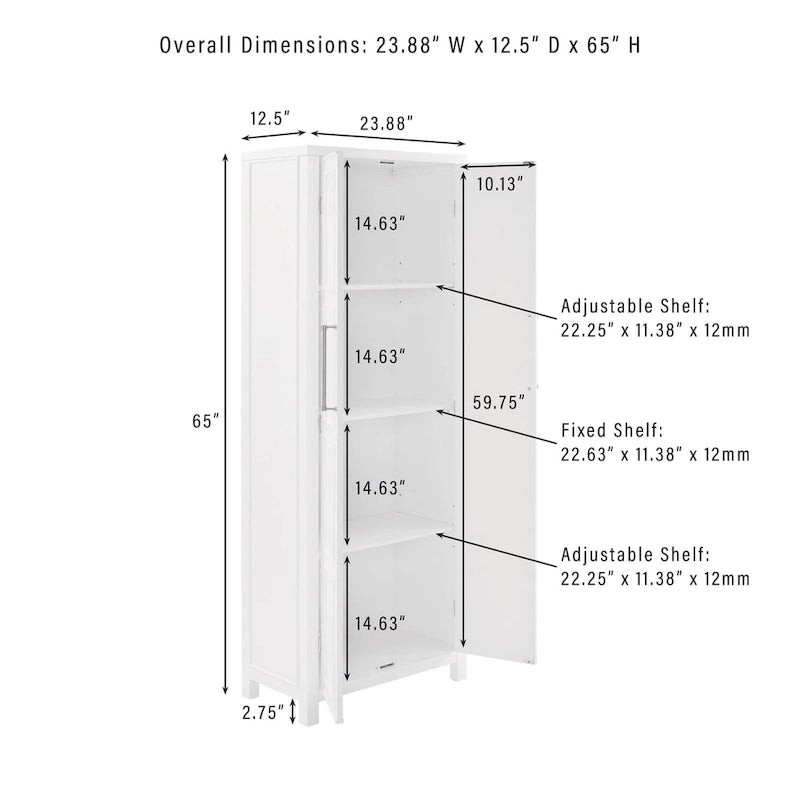 Armoire de garde-manger deux portes blanche sur pied