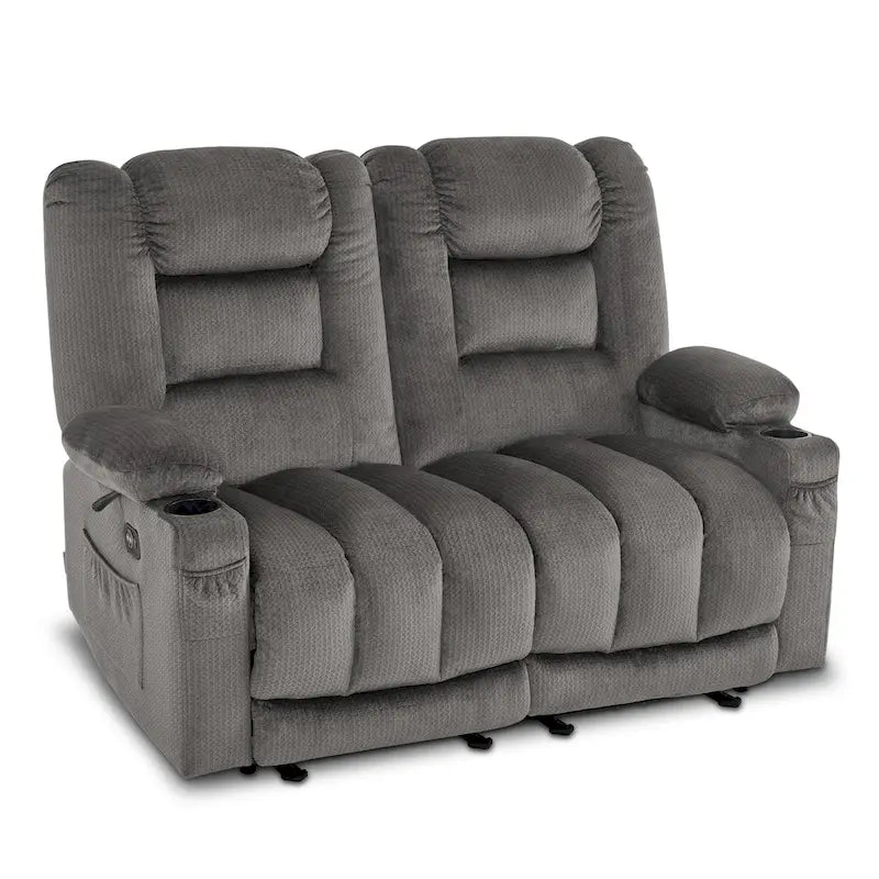 Causeuse inclinable électrique avec chauffage et massage, en tissu