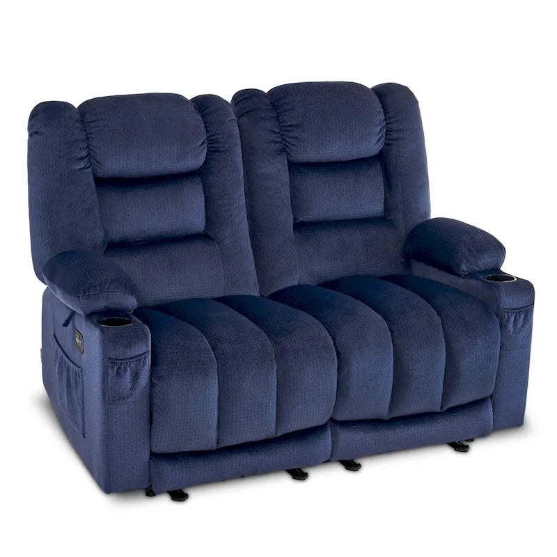 Causeuse inclinable électrique avec chauffage et massage, en tissu