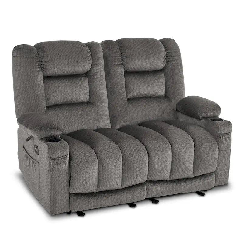 Causeuse inclinable électrique avec chauffage et massage, en tissu