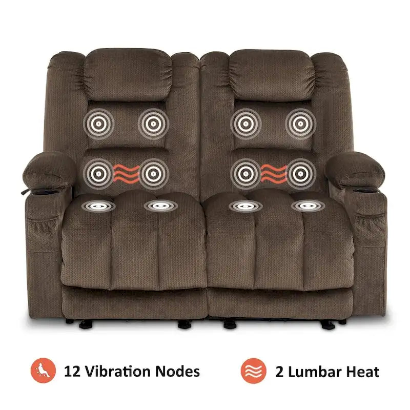 Causeuse inclinable électrique avec chauffage et massage, en tissu