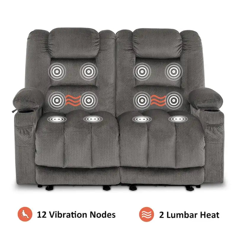 Causeuse inclinable électrique avec chauffage et massage, en tissu