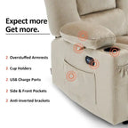 Causeuse inclinable électrique avec chauffage et massage, en tissu