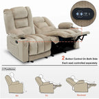 Causeuse inclinable électrique avec chauffage et massage, en tissu