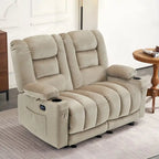 Causeuse inclinable électrique avec chauffage et massage, en tissu