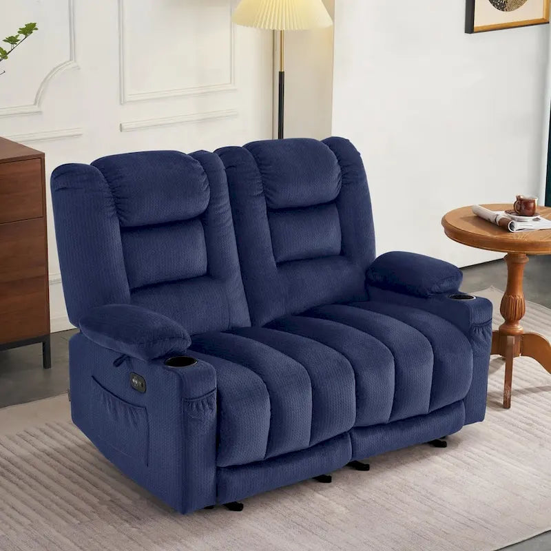 Causeuse inclinable électrique avec chauffage et massage, en tissu