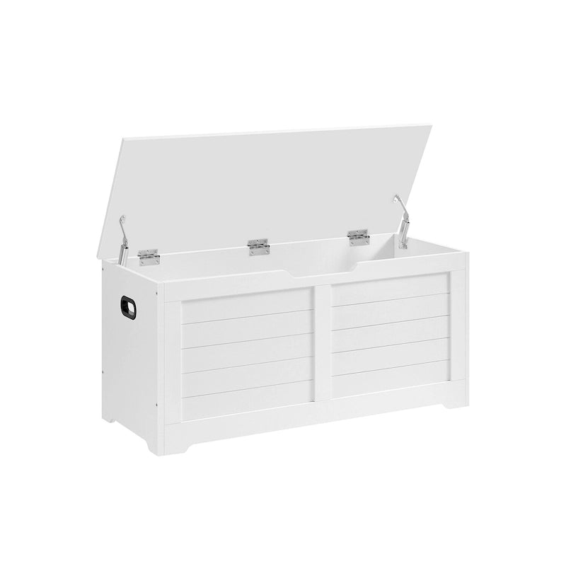 Banc de rangement avec couvercle à charnières et poignées latérales