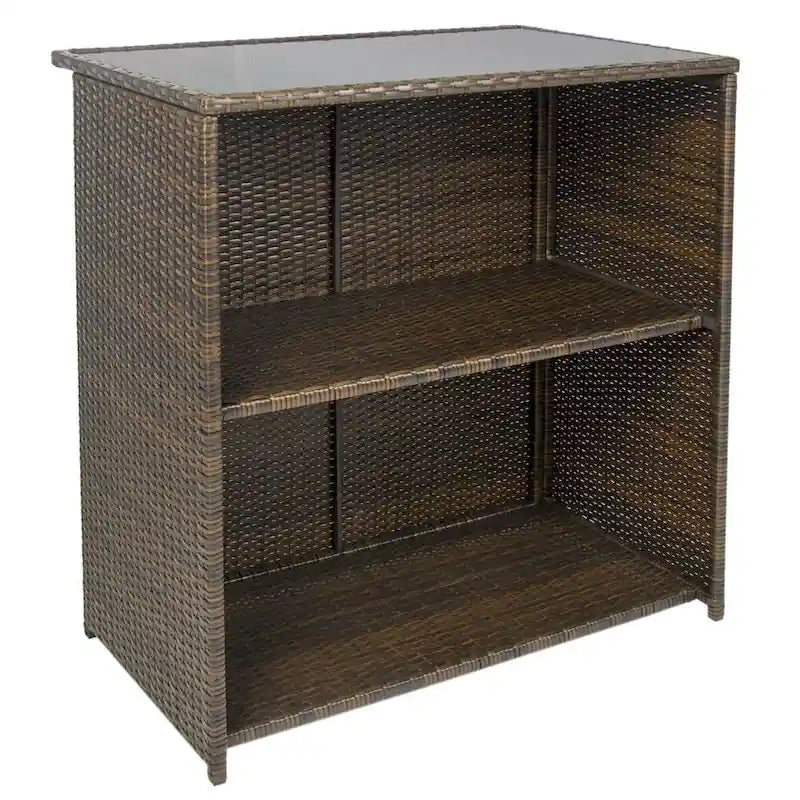 Bar extérieur 3 pièces en rotin synthétique avec table et tabourets