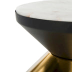 Table d'appoint avec plateau en pierre noire et or - 14.3 x 14.3 x 16 - 14 l. x 14 P. x 15 H.