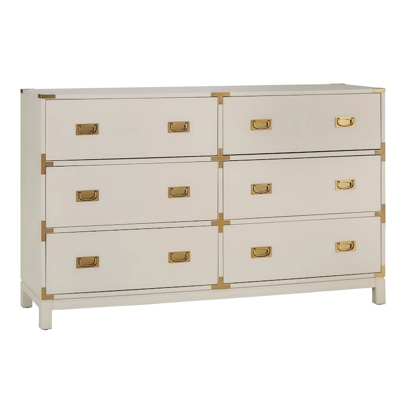 Coiffeuse à six tiroirs décorée d'or