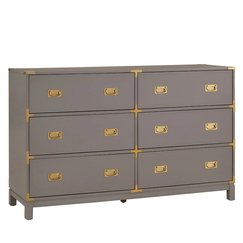 Coiffeuse à six tiroirs décorée d'or