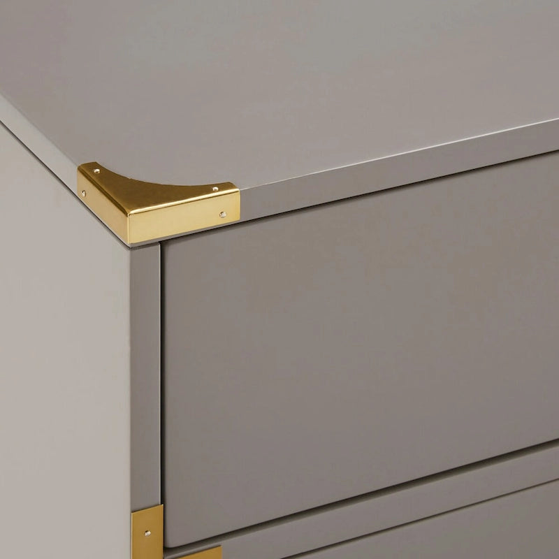 Coiffeuse à six tiroirs décorée d'or