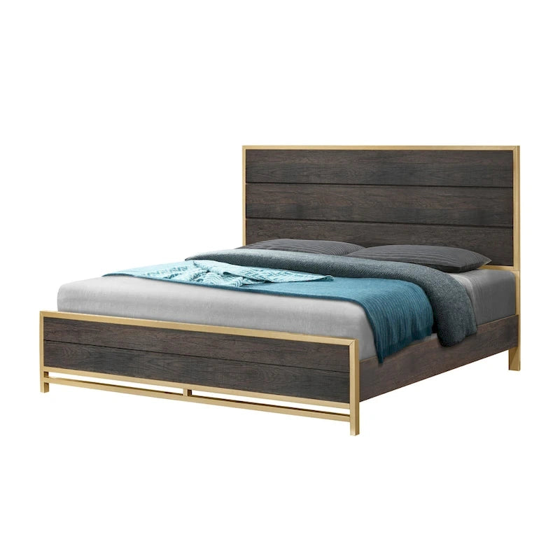 Chambre à coucher 5 pièces avec panneau rustique marron foncé