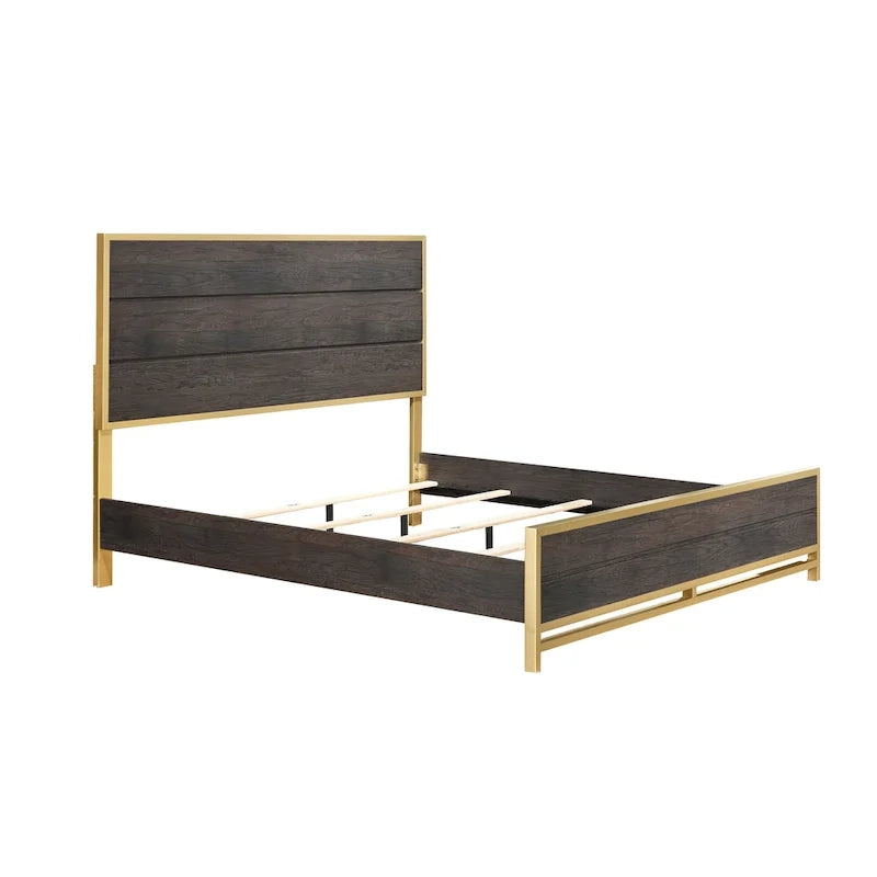 Chambre à coucher 5 pièces avec panneau rustique marron foncé