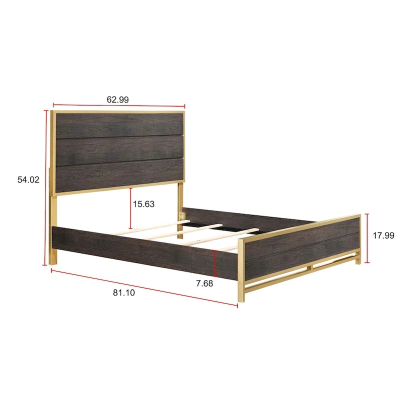 Chambre à coucher 5 pièces avec panneau rustique marron foncé