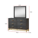 Chambre à coucher 5 pièces avec panneau rustique marron foncé