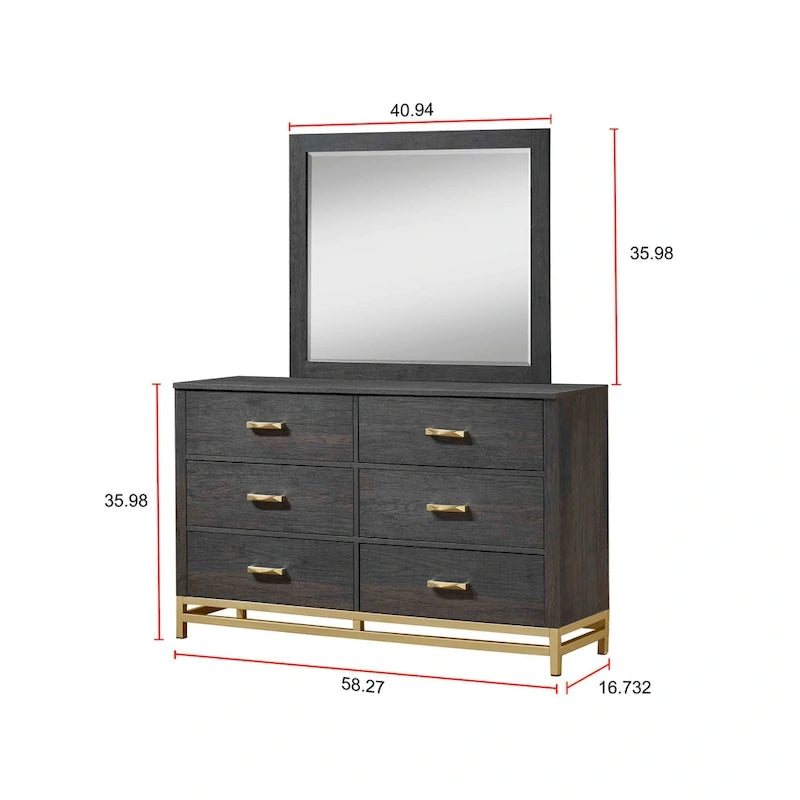 Chambre à coucher 5 pièces avec panneau rustique marron foncé