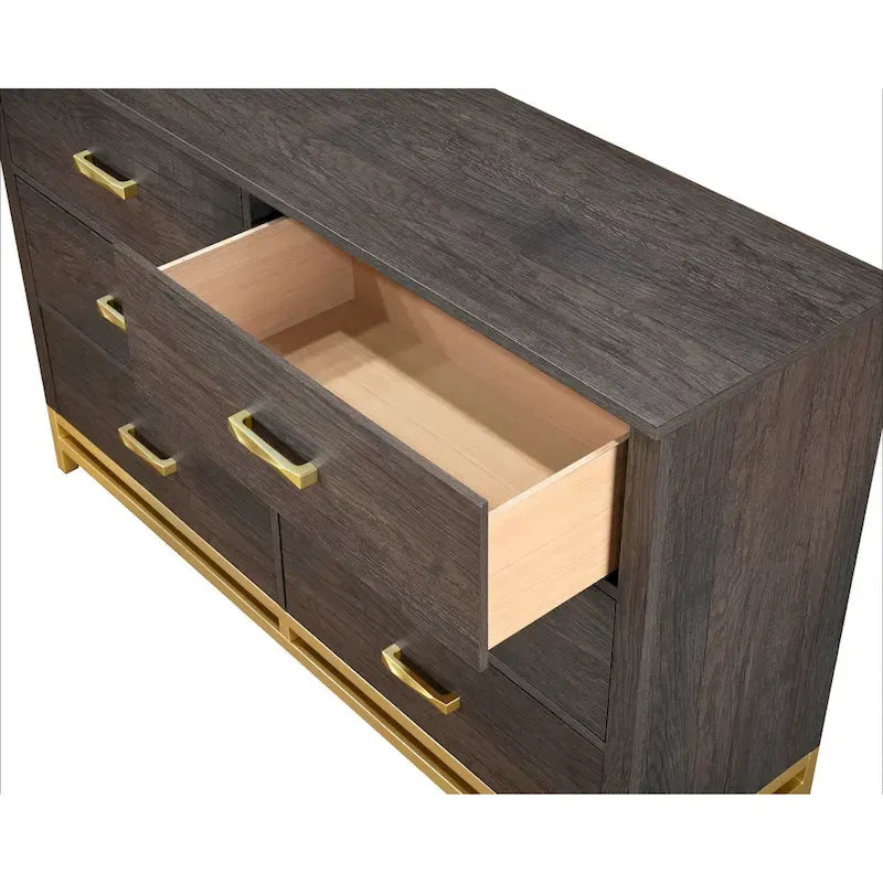 Chambre à coucher 5 pièces avec panneau rustique marron foncé