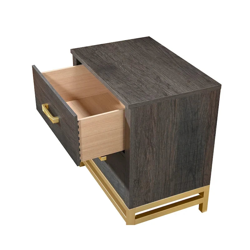 Chambre à coucher 5 pièces avec panneau rustique marron foncé