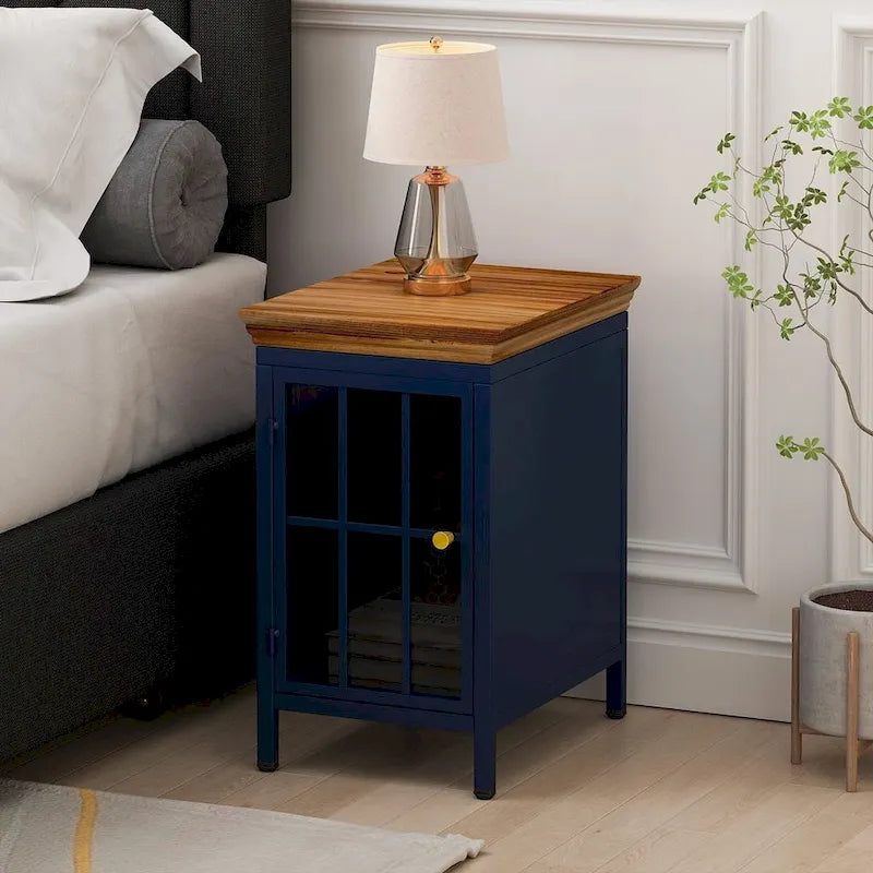 de 2 tables de chevet modernes avec rangement et plateau en bois massif