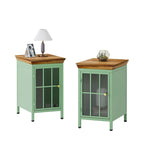 de 2 tables de chevet modernes avec rangement et plateau en bois massif