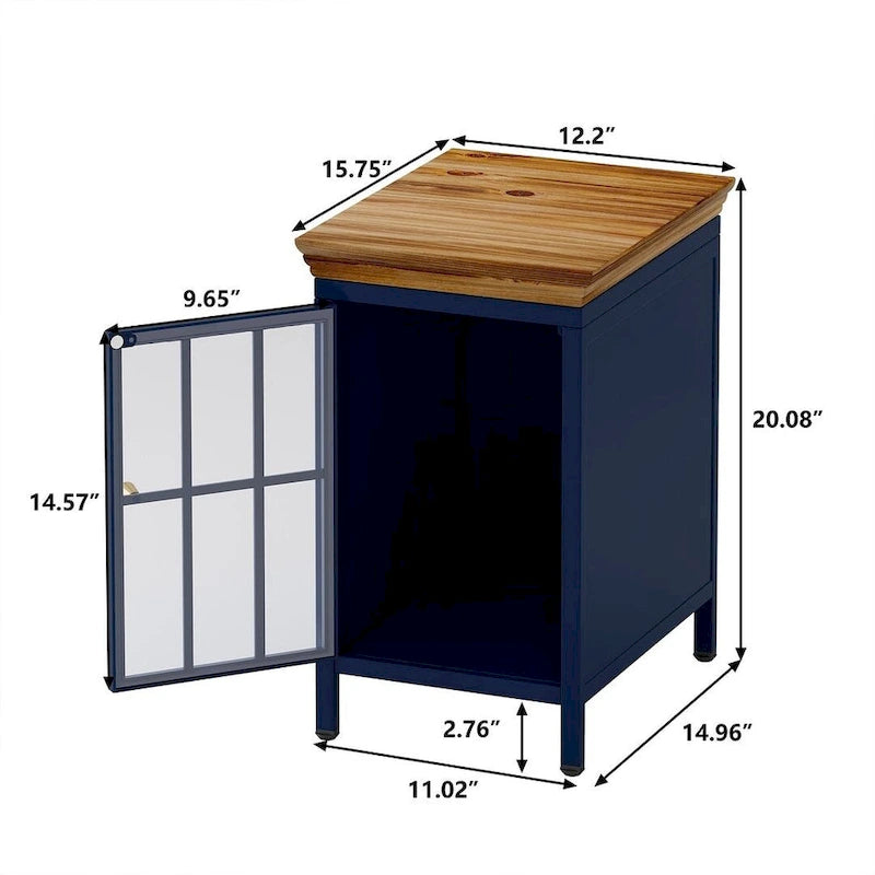 de 2 tables de chevet modernes avec rangement et plateau en bois massif