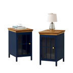 de 2 tables de chevet modernes avec rangement et plateau en bois massif