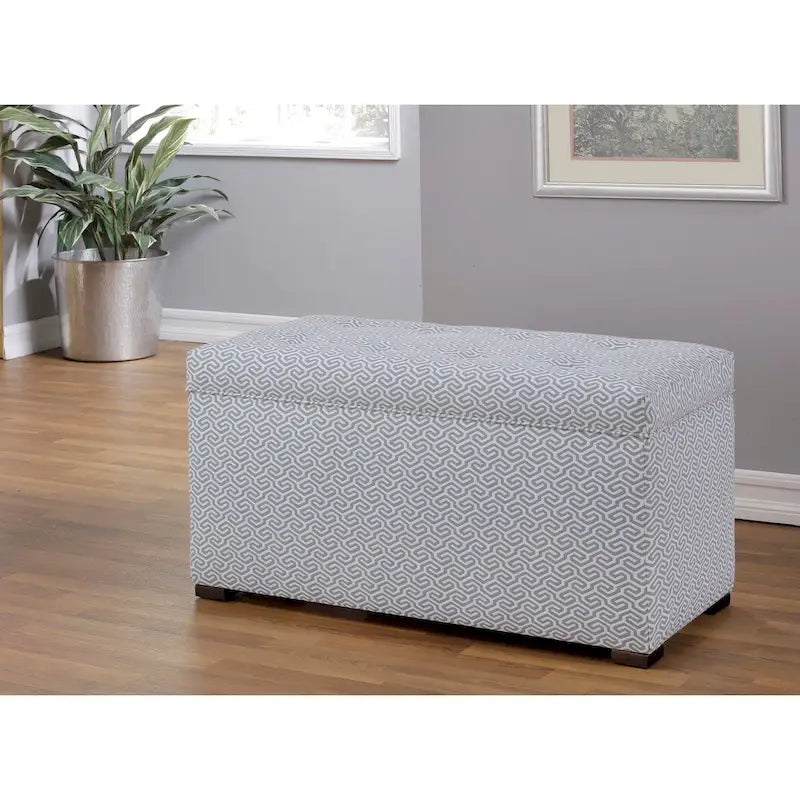 Banc de rangement en jacquard capitonné