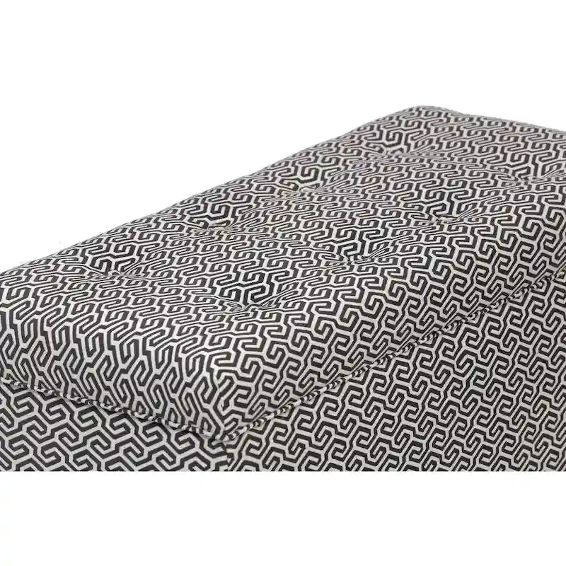 Banc de rangement en jacquard capitonné