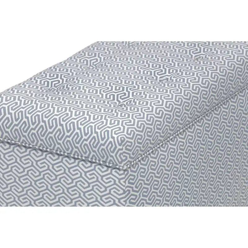 Banc de rangement en jacquard capitonné