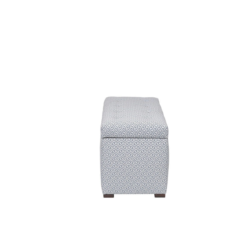 Banc de rangement en jacquard capitonné