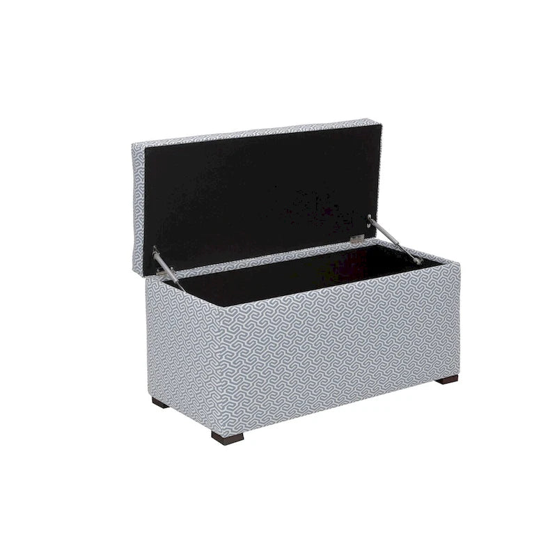 Banc de rangement en jacquard capitonné