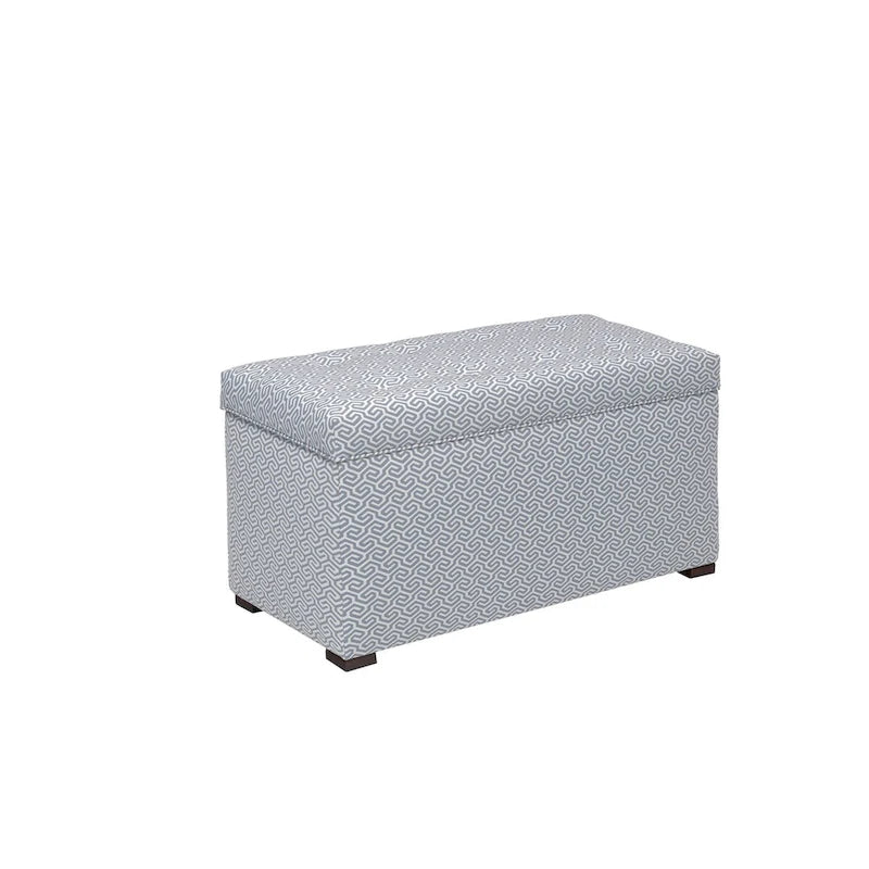 Banc de rangement en jacquard capitonné