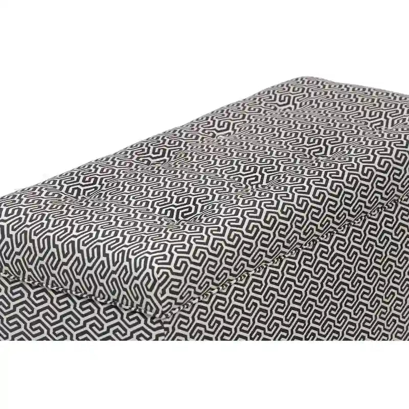 Banc de rangement en jacquard capitonné