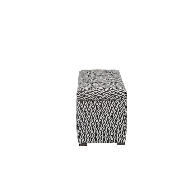 Banc de rangement en jacquard capitonné