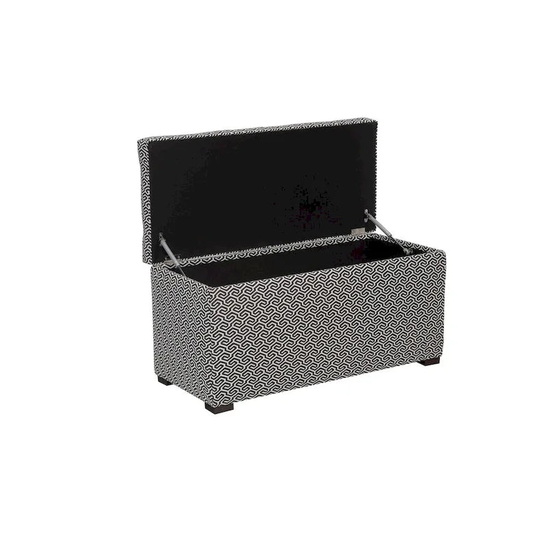 Banc de rangement en jacquard capitonné