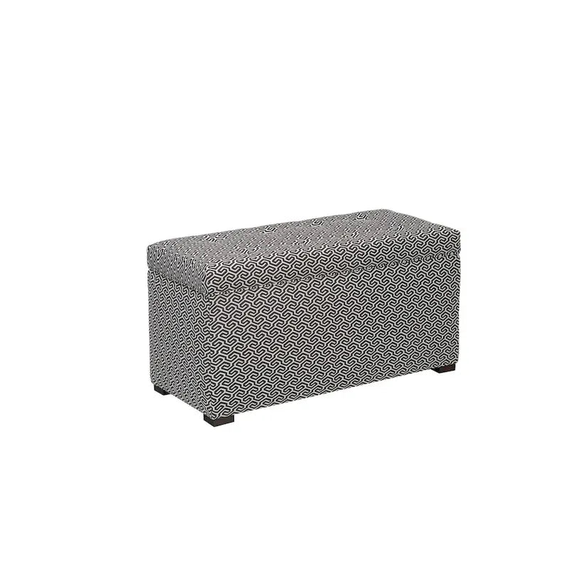 Banc de rangement en jacquard capitonné