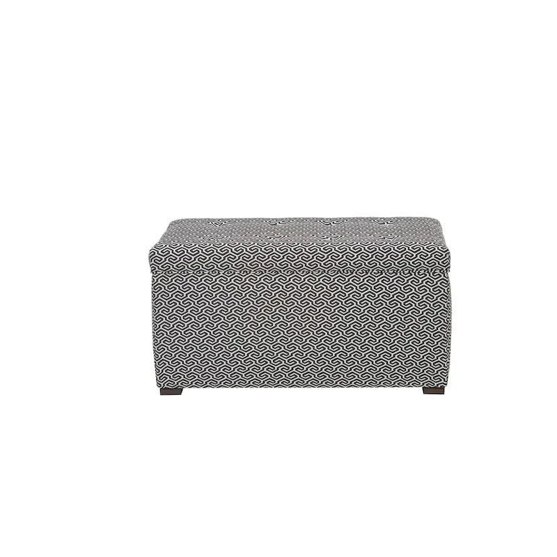 Banc de rangement en jacquard capitonné