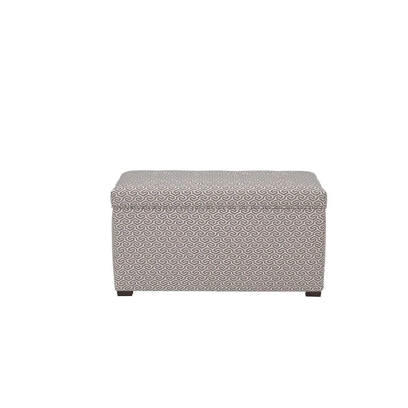 Banc de rangement en jacquard capitonné