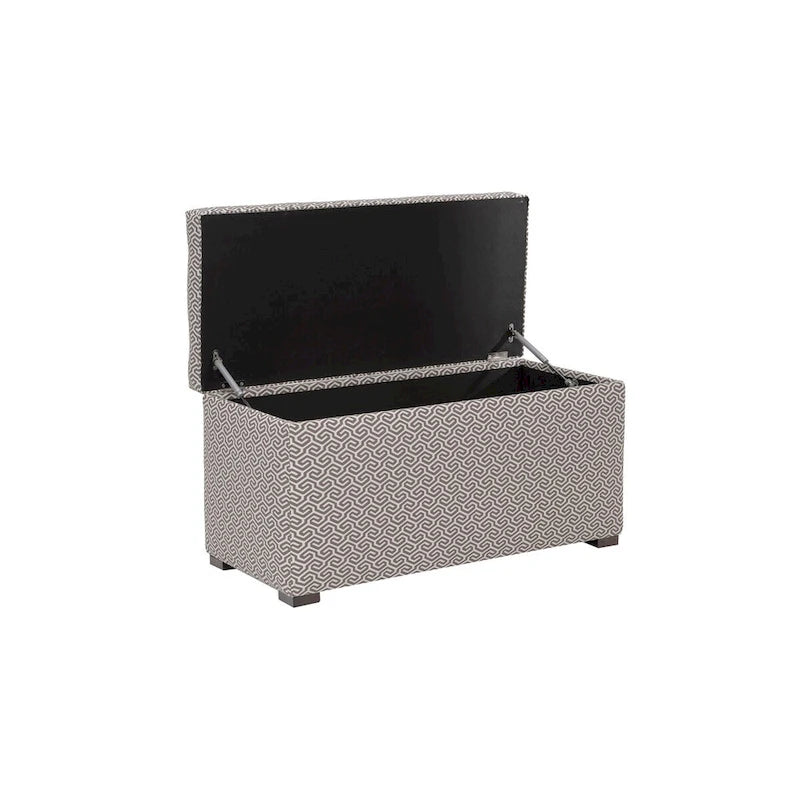 Banc de rangement en jacquard capitonné