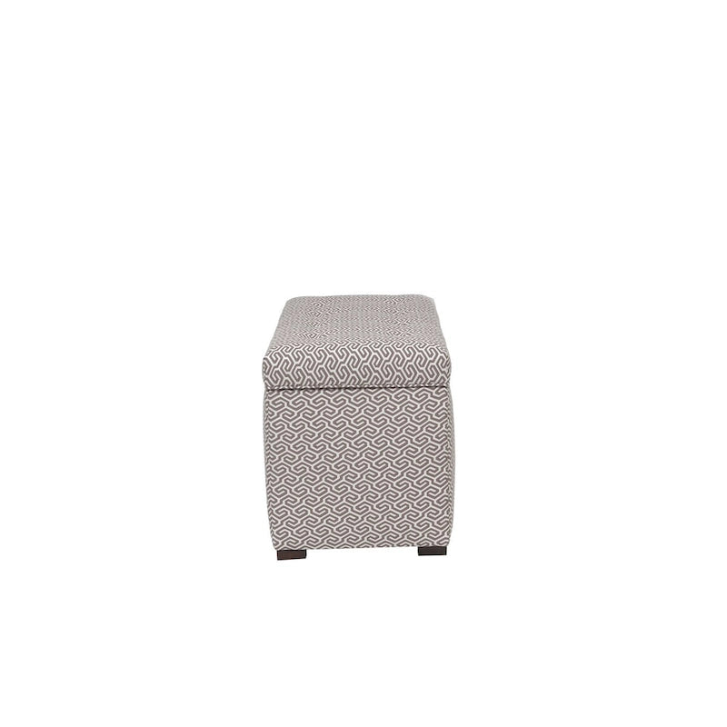 Banc de rangement en jacquard capitonné