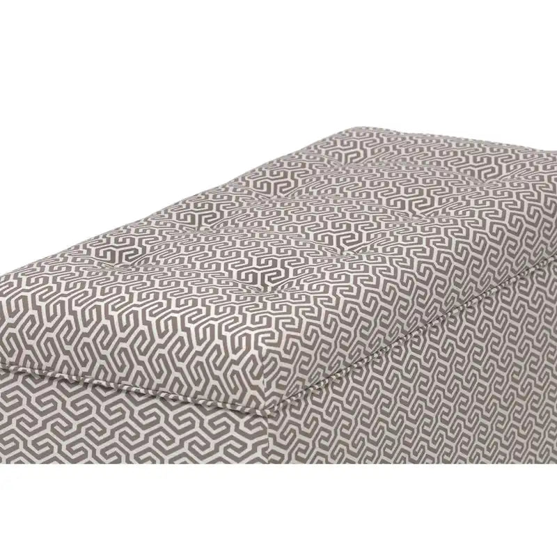 Banc de rangement en jacquard capitonné