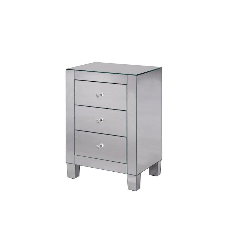 Armoire Élégante à Miroir et 3 Tiroirs Éclairés