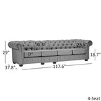 Canapé Chesterfield extensible gris clair