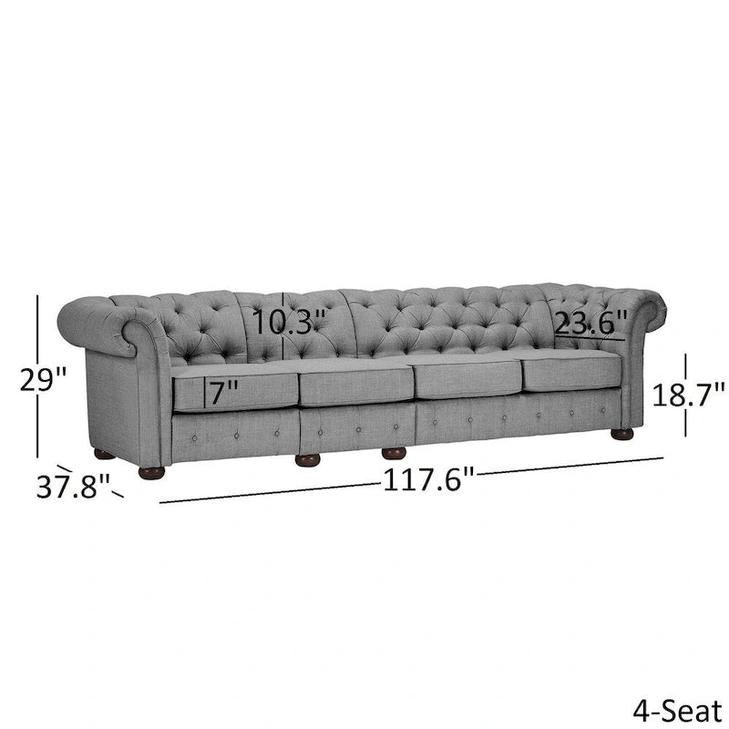 Canapé Chesterfield extensible gris clair