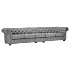 Canapé Chesterfield extensible gris clair