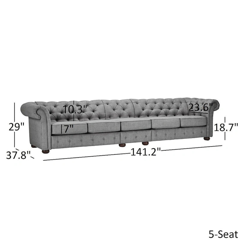 Canapé Chesterfield extensible gris clair