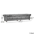Canapé Chesterfield extensible gris clair